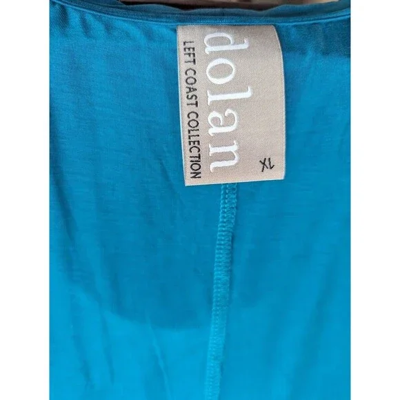 Anthropologie Dolan Left Coast Shift Dress Cupro Poly Knit Green Teal Sz 14 - Picture 5 of 5